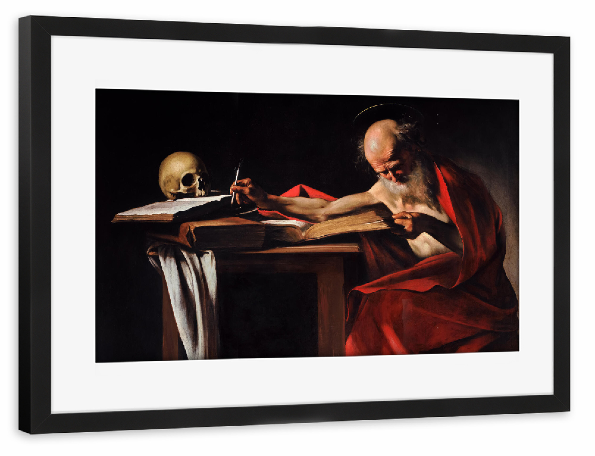 Poster mit Rahmen schwarz "Heiliger Hieronymus" artboxONE - Menschen,Für Mama,Für Papa,Männer