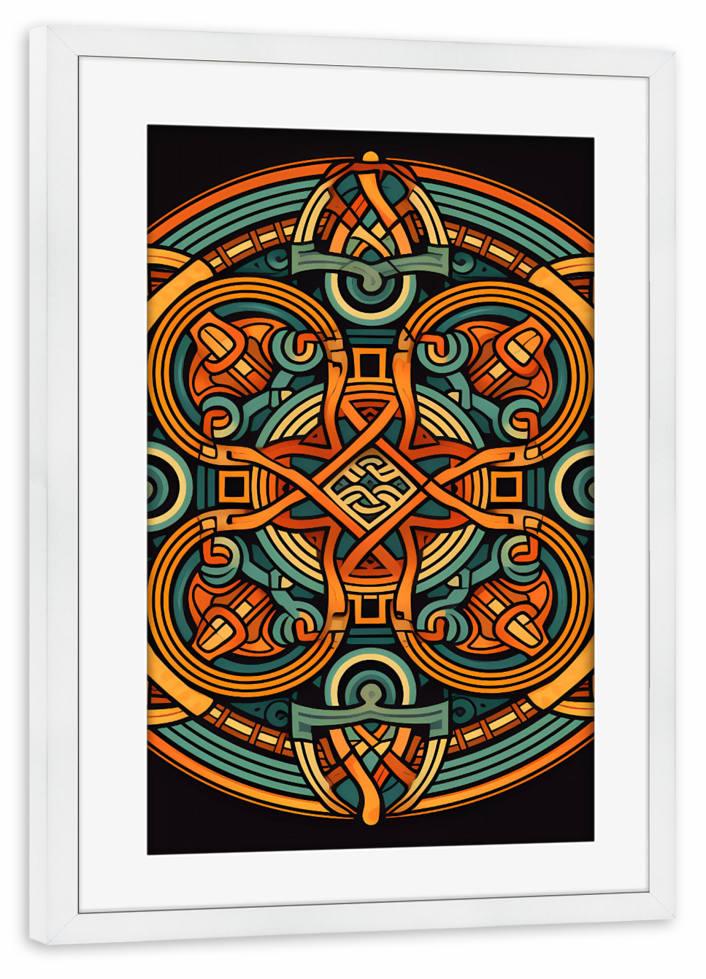 Poster mit Rahmen weiß "Mandala - Keltisch - Astrid" artboxONE - Natur,Abstrakt