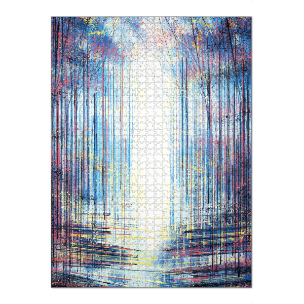 Puzzle Ravensburger "Farbe durch den Wald" artboxONE - Natur,Abstrakt - Mehrfarbig,Bäume,Natur,Wald,Wald,Bunt - Bild mehrfarbig