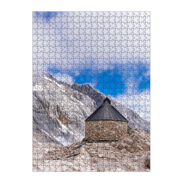 artboxONE Puzzle "Kapelle, Zugspitze, Wolken" artboxONE - Natur,Reise,Architektur