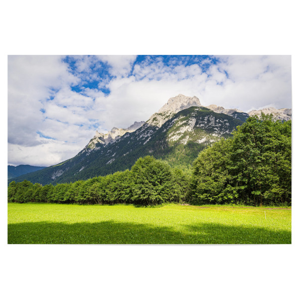 Poster "Wolken, Berge, Bäume, Wiese" artboxONE - Natur,Reise