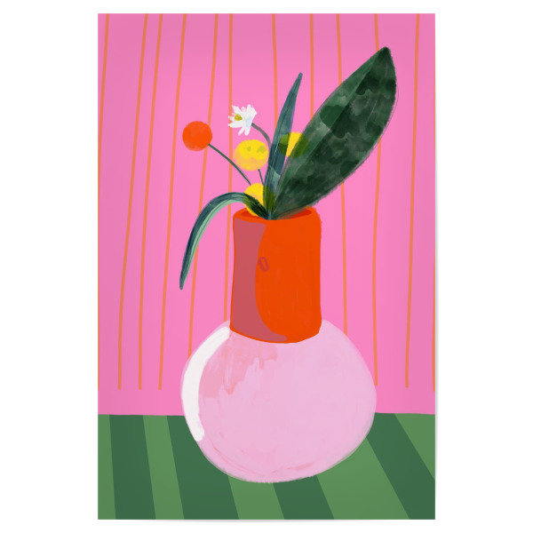 Poster "Mio Vaso pinky love" artboxONE - Floral,Abstrakt - Vaso,Mio,Motelamio,Blumen,Blumenstrauss,Vase,Pink,Rosa,Flowers,Trend