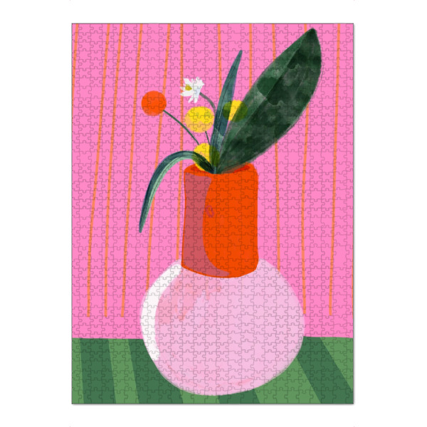 Puzzle Ravensburger "Mio Vaso pinky love" artboxONE - Floral,Abstrakt - Vaso,Mio,Motelamio,Blumen,Blumenstrauss,Vase,Pink,Rosa,Flowers,Trend
