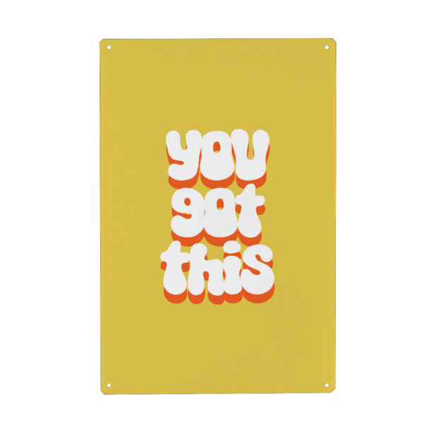 Holzbild "You got this - yellow" artboxONE - Typografie,Lehrersprüche