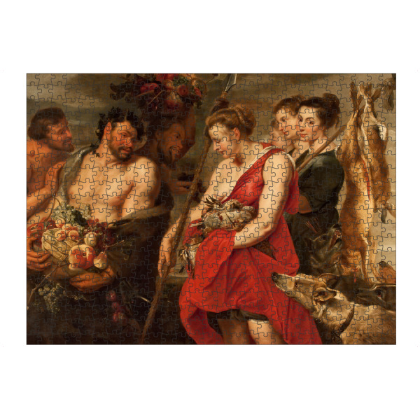 Puzzle Ravensburger "Diana präsentiert Pan den Fang" artboxONE - Menschen,Für Mama,Für Papa,Männer