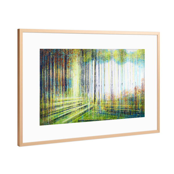 Poster mit Rahmen Kupfer "Wald im Frühling" artboxONE - Natur - Abstrakt,Wald,Natur,Malerei