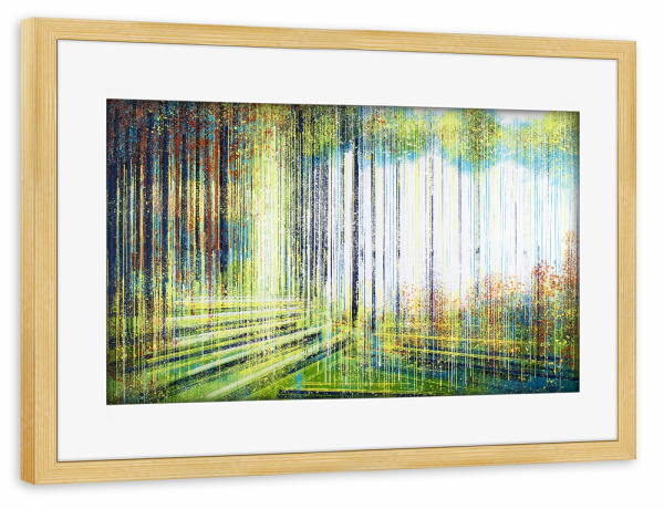 Poster mit Rahmen kiefer "Wald im Frühling" artboxONE - Natur - Abstrakt,Wald,Natur,Malerei