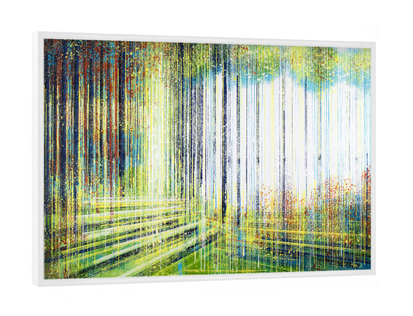 Poster mit weißem Rahmen "Wald im Frühling" artboxONE - Natur - Abstrakt,Wald,Natur,Malerei