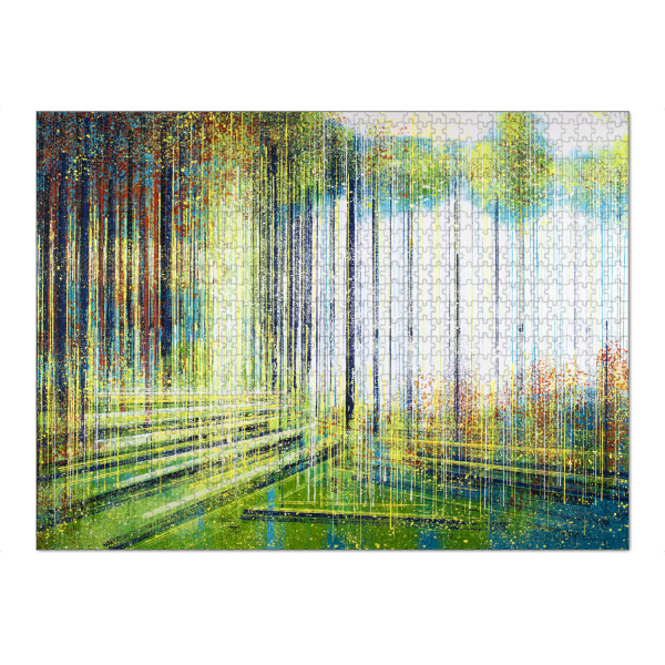 Puzzle Ravensburger "Wald im Frühling" artboxONE - Natur - Abstrakt,Wald,Natur,Malerei - Bild abstrakt