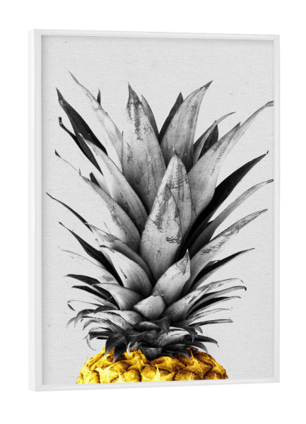 Poster mit weißem Rahmen "Gold Pineapple" artboxONE - Floral,Essen & Trinken,Essen & Trinken / Obst & Gemüse