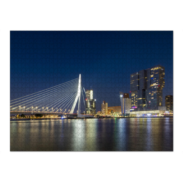 Puzzle Ravensburger "Erasmusbrücke bei Nacht" artboxONE - Städte,Architektur,Reise / Länder