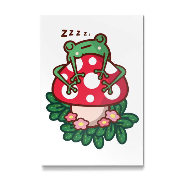 Galerie-Print "Cute Sleeping Frog on a Toadstool" 30x20 cm artboxONE