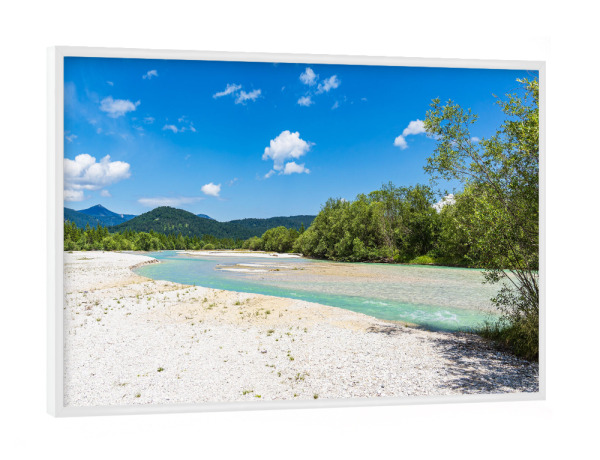 Poster mit weißem Rahmen "Ufer, Fluss, Bäume" artboxONE - Natur,Reise