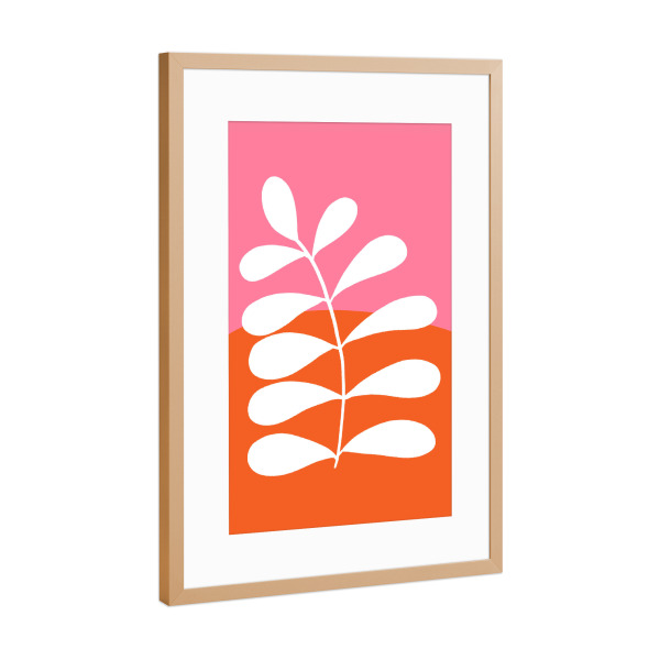 Poster mit Rahmen Kupfer "Bailey leaf" artboxONE - Natur,Floral,Abstrakt