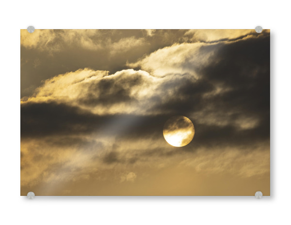 Acrylglasbild "Sonne hinter den Wolken" artboxONE - Natur - Sonne,Natur,Wolken,Gegenlicht