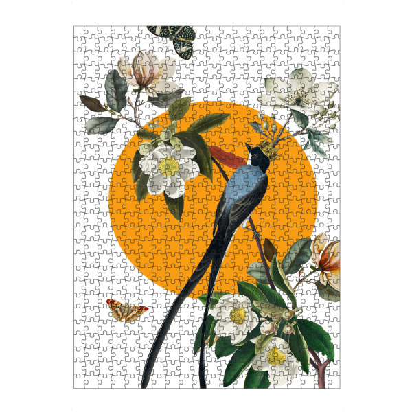 Puzzle Ravensburger "Bird on the branch collage" artboxONE - Natur,Liebe