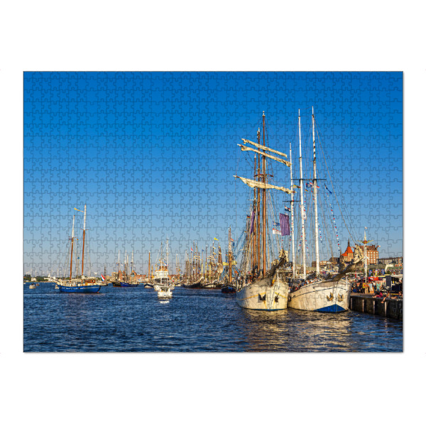 Puzzle Ravensburger "Häuser, Fluss, Segelschiffe" artboxONE - Natur,Reise,Architektur