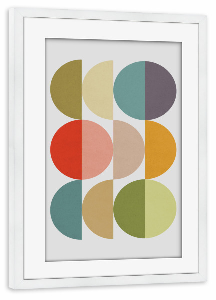 Poster mit Rahmen weiß "Harmony of circles B" artboxONE - Abstrakt,Geometrie