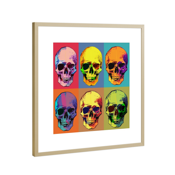 Poster mit Rahmen Gold "Mister Skull" artboxONE - Abstrakt,Menschen,Männer