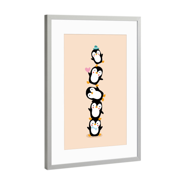 Poster mit Rahmen Silber "Fünf Freunde" artboxONE - Für Kinder,Tiere
