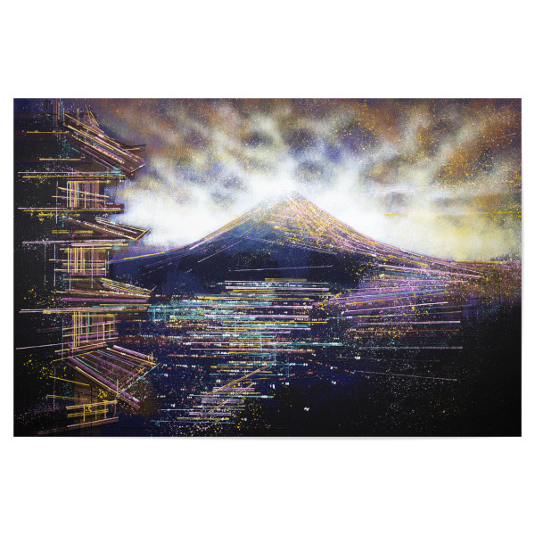 Poster "Mount Fuji und Tokio bei Nacht" artboxONE - Natur,Architektur,Reise / Asien,Städte / Tokio