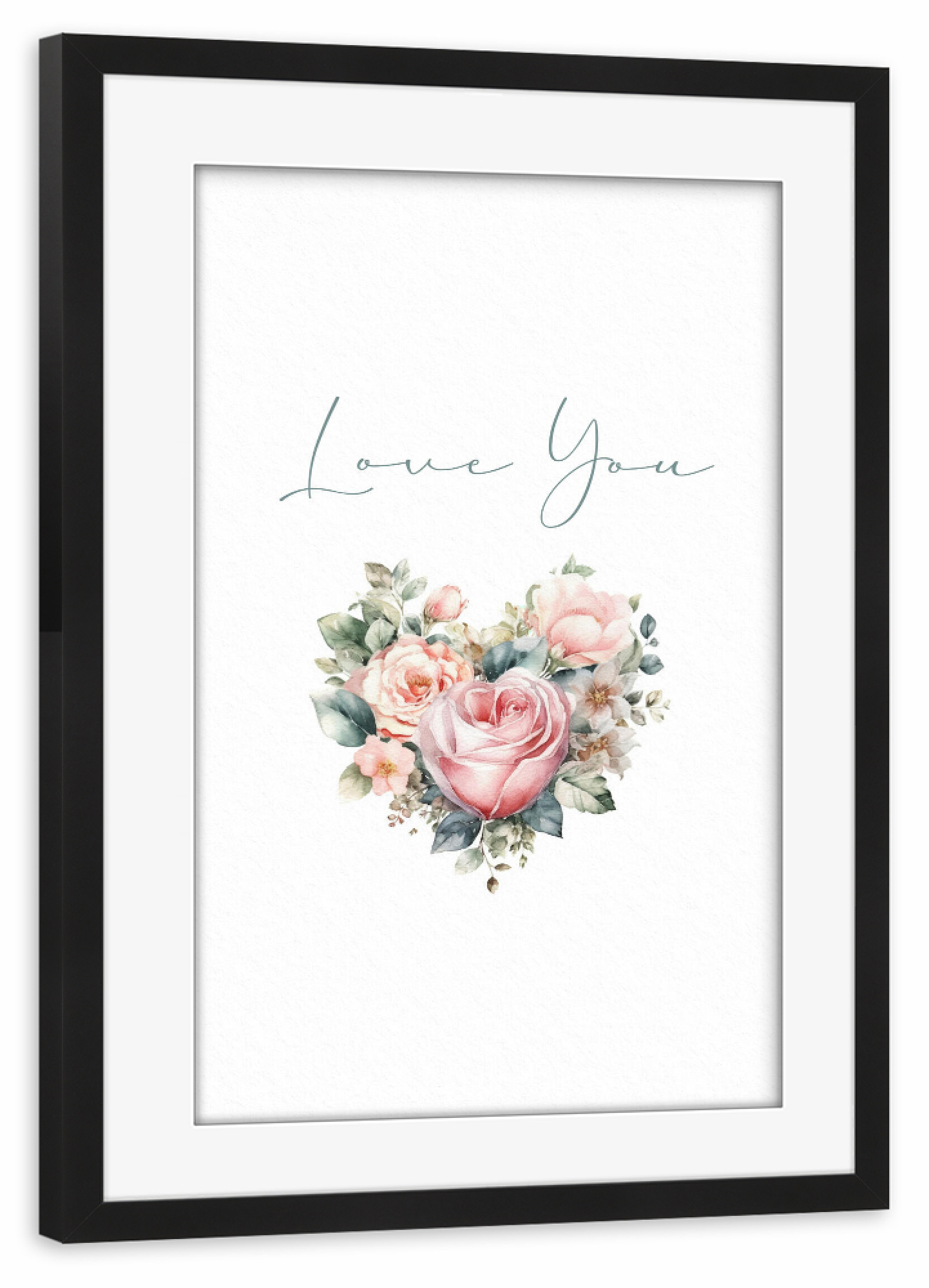 Poster mit Rahmen schwarz "In Love" artboxONE - Typografie,Natur,Liebe