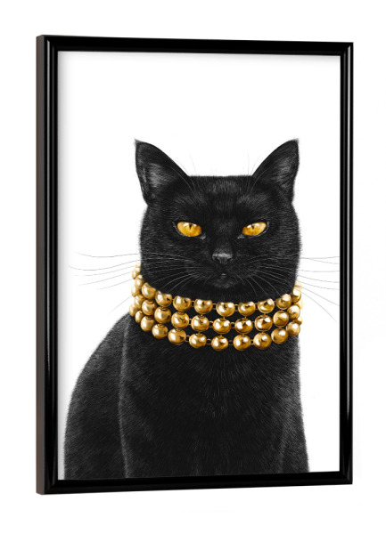 Poster mit schwarzem Rahmen "Luxuriöse schwarze Katze" artboxONE - Natur,Tiere,Fashion,Weihnachten,Für Mama