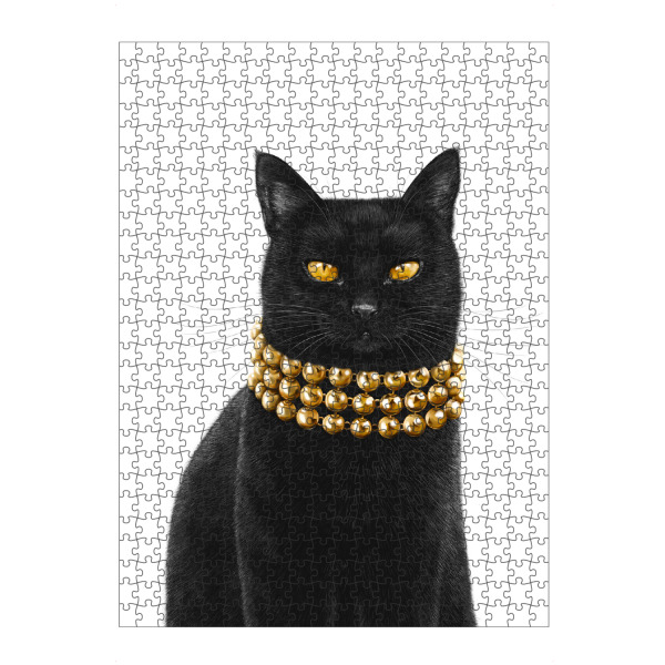 artboxONE Puzzle "Luxuriöse schwarze Katze" artboxONE - Natur,Tiere,Fashion,Weihnachten,Für Mama