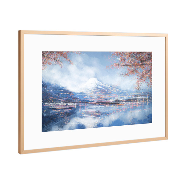 Poster mit Rahmen Kupfer "Berg Fuji im Frühling" artboxONE - Städte,Natur,Reise,Floral,Reise / Asien