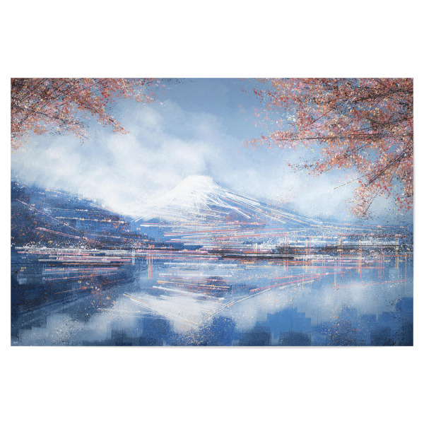 Poster 30x20 cm "Berg Fuji im Frühling" artboxONE - Städte,Natur,Reise,Floral,Reise / Asien