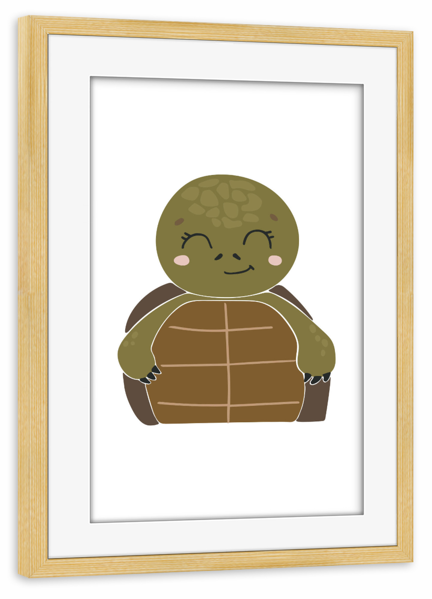 Poster mit Rahmen kiefer "Niedliche Schildkröte" artboxONE - Für Kinder,Tiere