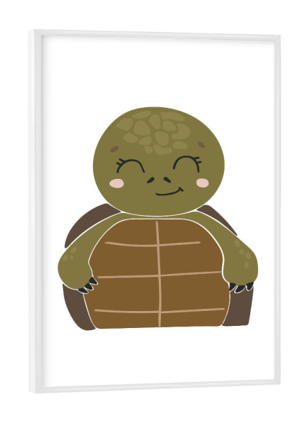 Poster mit weißem Rahmen "Niedliche Schildkröte" artboxONE - Für Kinder,Tiere