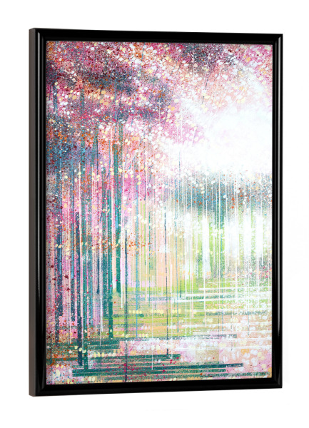 Poster mit schwarzem Rahmen "Frühlingsblütenwald" artboxONE - Natur,Floral - Blüten,Rosa,Frühling,Wald,Natur,Bäume,Wald,Wald