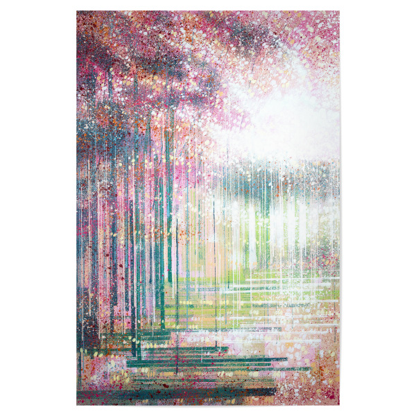 Poster "Frühlingsblütenwald" artboxONE - Natur,Floral - Blüten,Rosa,Frühling,Wald,Natur,Bäume,Wald,Wald