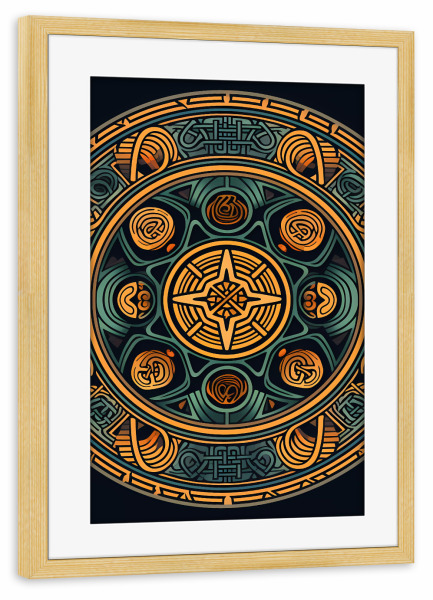 Poster mit Rahmen kiefer "Mandala - Keltisch - Björn" artboxONE - Natur,Abstrakt