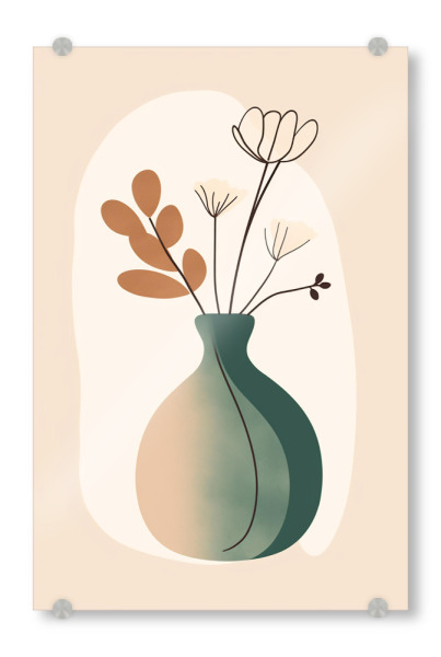 Acrylglasbild "Grüne blumenvase" artboxONE - Natur,Floral,Abstrakt