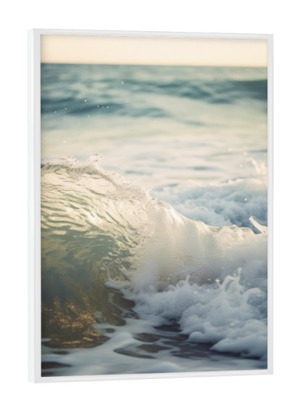 Poster mit weißem Rahmen "Wellen (One)" artboxONE - Natur - Welle,Wasser,Meer,See,Surfen,Natur,Fotografie,Digitale kunst,Treechild,Strand
