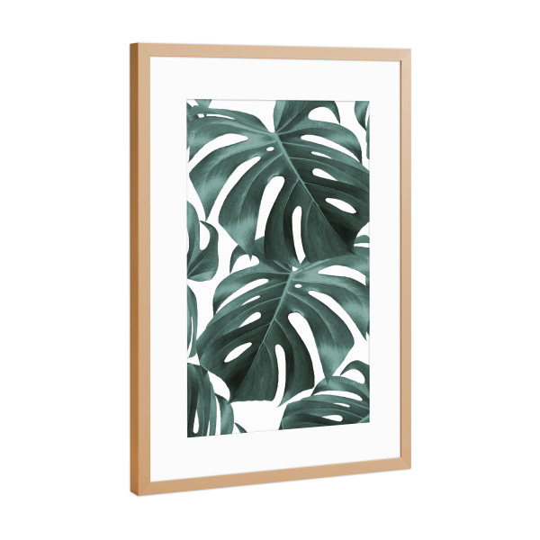 Poster mit Rahmen Kupfer "Floral collage A" artboxONE - Floral - Natur,Blumen,Fotografie,Illustration,Geometrisch,Aquarell,Malerei,Tropisch,Blätter