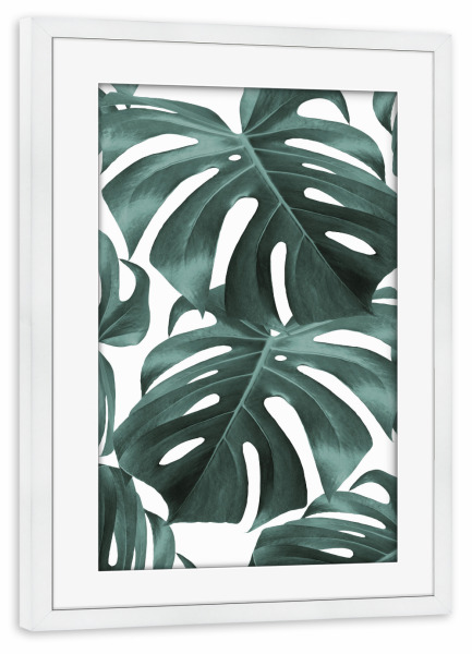Poster mit Rahmen weiß "Floral collage A" artboxONE - Floral - Natur,Blumen,Fotografie,Illustration,Geometrisch,Aquarell,Malerei,Tropisch,Blätter