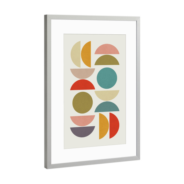 Poster mit Rahmen Silber "Harmony of circles A" artboxONE - Abstrakt,Geometrie