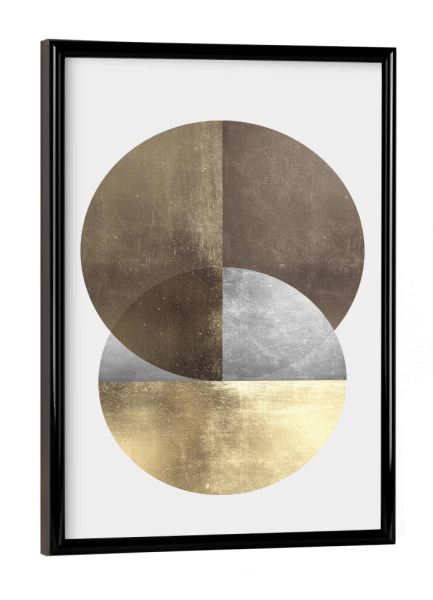 Poster mit schwarzem Rahmen "Metallic figures C" artboxONE - Abstrakt,Geometrie