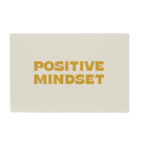 Metall Poster "Positives Mindset – Typografie" artboxONE - Typografie