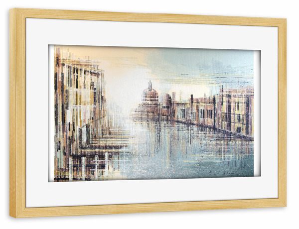 Poster mit Rahmen kiefer "Venedig - Sonnenuntergang" artboxONE - Natur,Architektur,Städte / Venedig