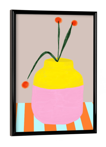 Poster mit schwarzem Rahmen "Mio vaso fresh" artboxONE - Floral,Abstrakt
