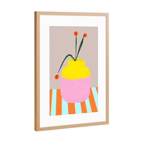 Poster mit Rahmen Kupfer "Mio vaso fresh" artboxONE - Floral,Abstrakt