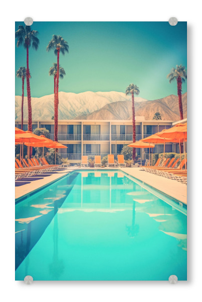 Acrylglasbild "Palm Spring Motel" artboxONE - Reise,Architektur,Reise / Länder