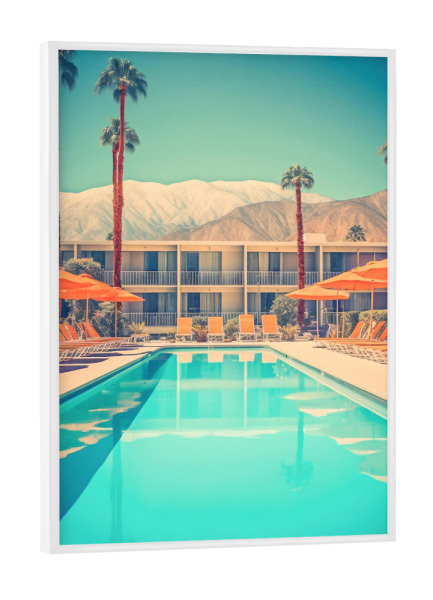 Poster mit weißem Rahmen "Palm Spring Motel" artboxONE - Reise,Architektur,Reise / Länder