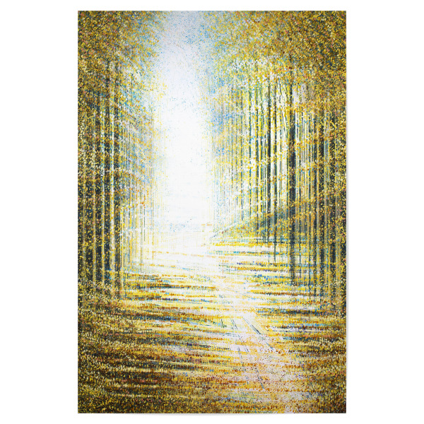 Poster 30x20 cm "Ein Weg durch den Wald" artboxONE - Natur - Herbst,Herbst,Wald,Bäume,Wege,Natur,Blätter,Sonnenlicht