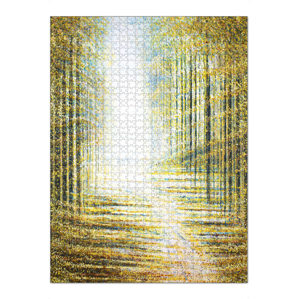 Puzzle Ravensburger "Ein Weg durch den Wald" artboxONE - Natur - Herbst,Herbst,Wald,Bäume,Wege,Natur,Blätter,Sonnenlicht - Bild herbst
