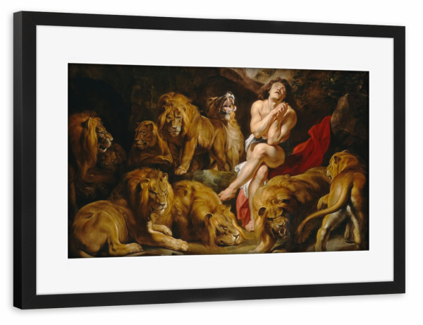 Poster mit Rahmen schwarz "Daniel in der Höhle der Löwen" artboxONE - Natur,Tiere,Menschen,Männer